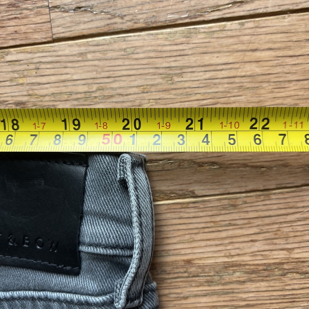 Mott & Bow Jeans‎ Mens 40x26 Gray Straight Stone Stretch Medium Wash - Hemmed - Picture 6 of 9